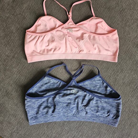 Athletic Essential Women's Blue Pink Racerback Athletic Sports Bra Size XL - Picture 4 of 7